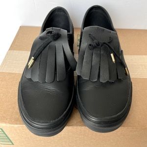 Vans Black Fringe Leather
